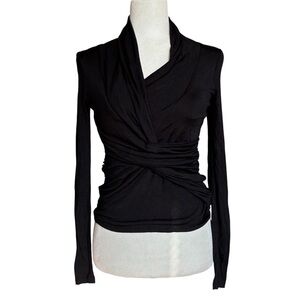 Elegant Black Women's Wrap Top